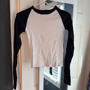 Brandy Melville Black and White Long Sleeve  Shirt